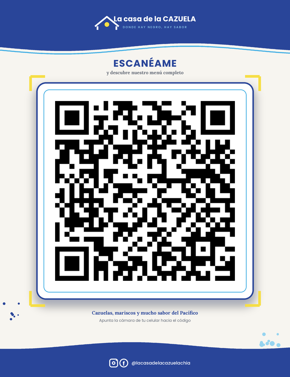 Código QR de la carta completa de La Casa de la Cazuela